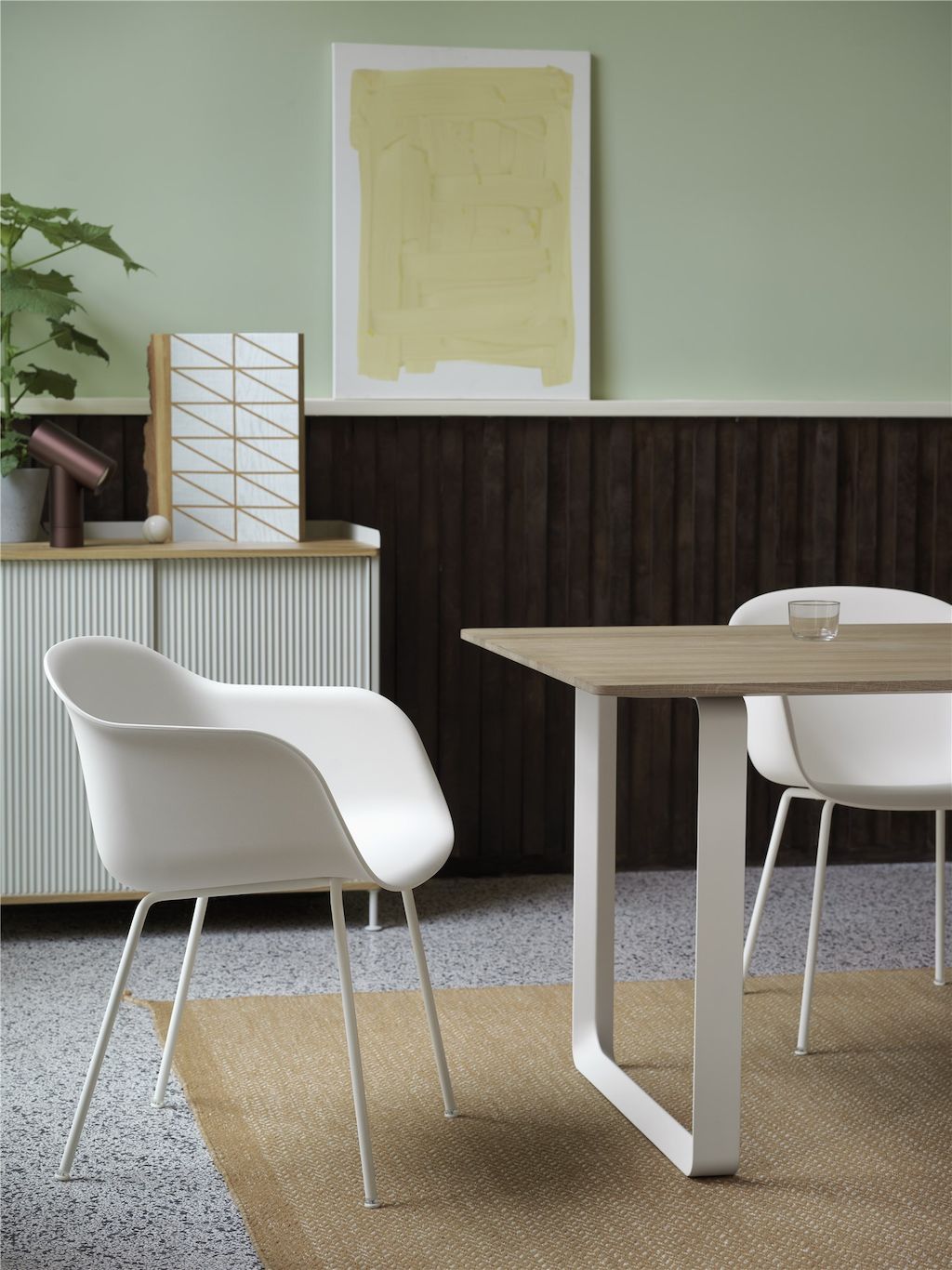 Goldkant Fiber Armchair Tube White 70 70 Solid Oak Ply Rug Muuto